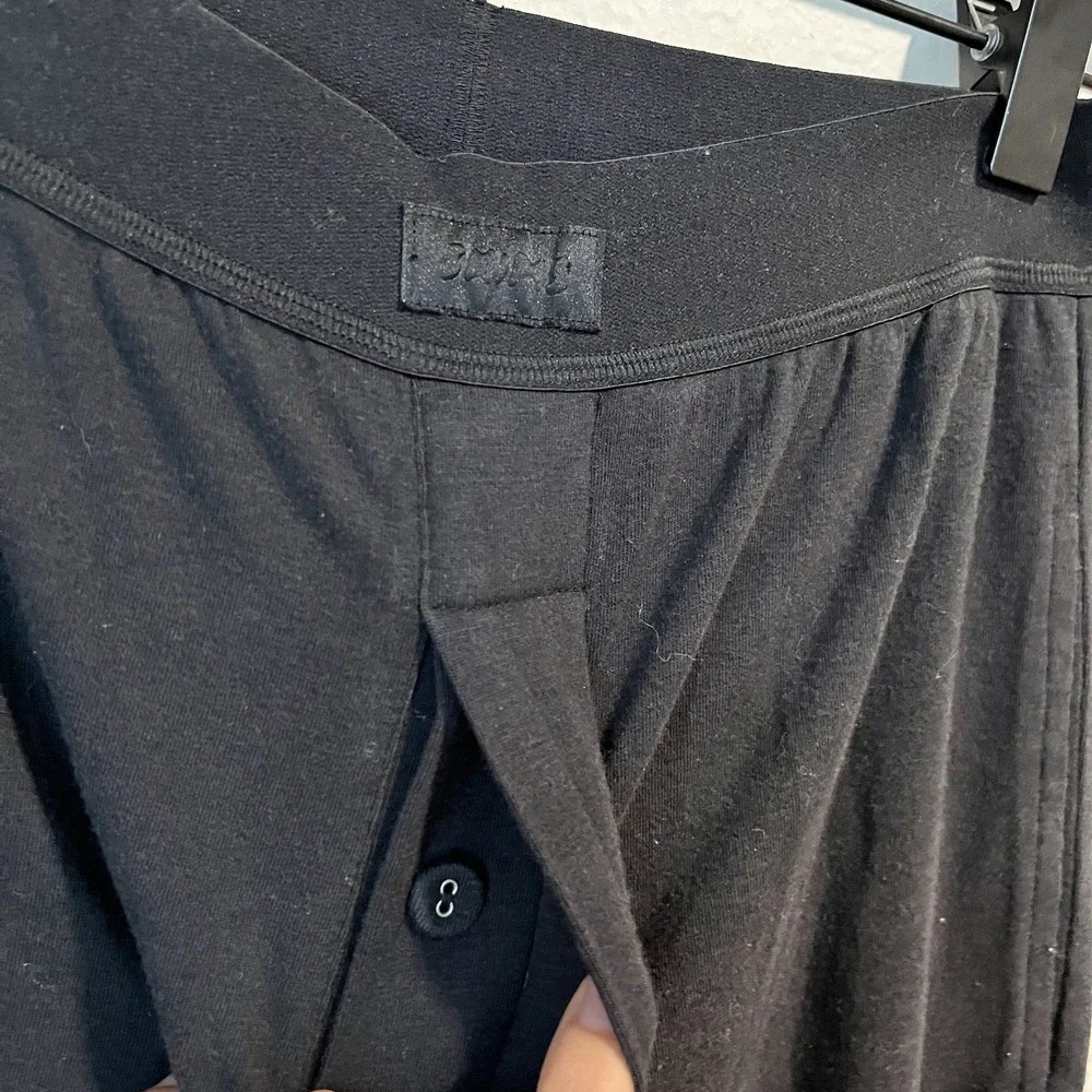 SKIMS Boyfriend Loose Lounge Pants ONYX Size XXS Modal Cotton Spandex Blend